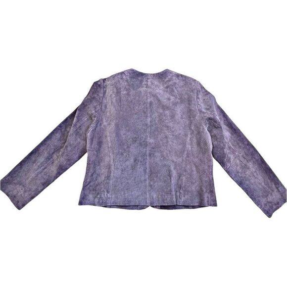 Pendleton Leather Jacket vintage Women's Purple Suede Size Medium button up - Picture 5 of 11